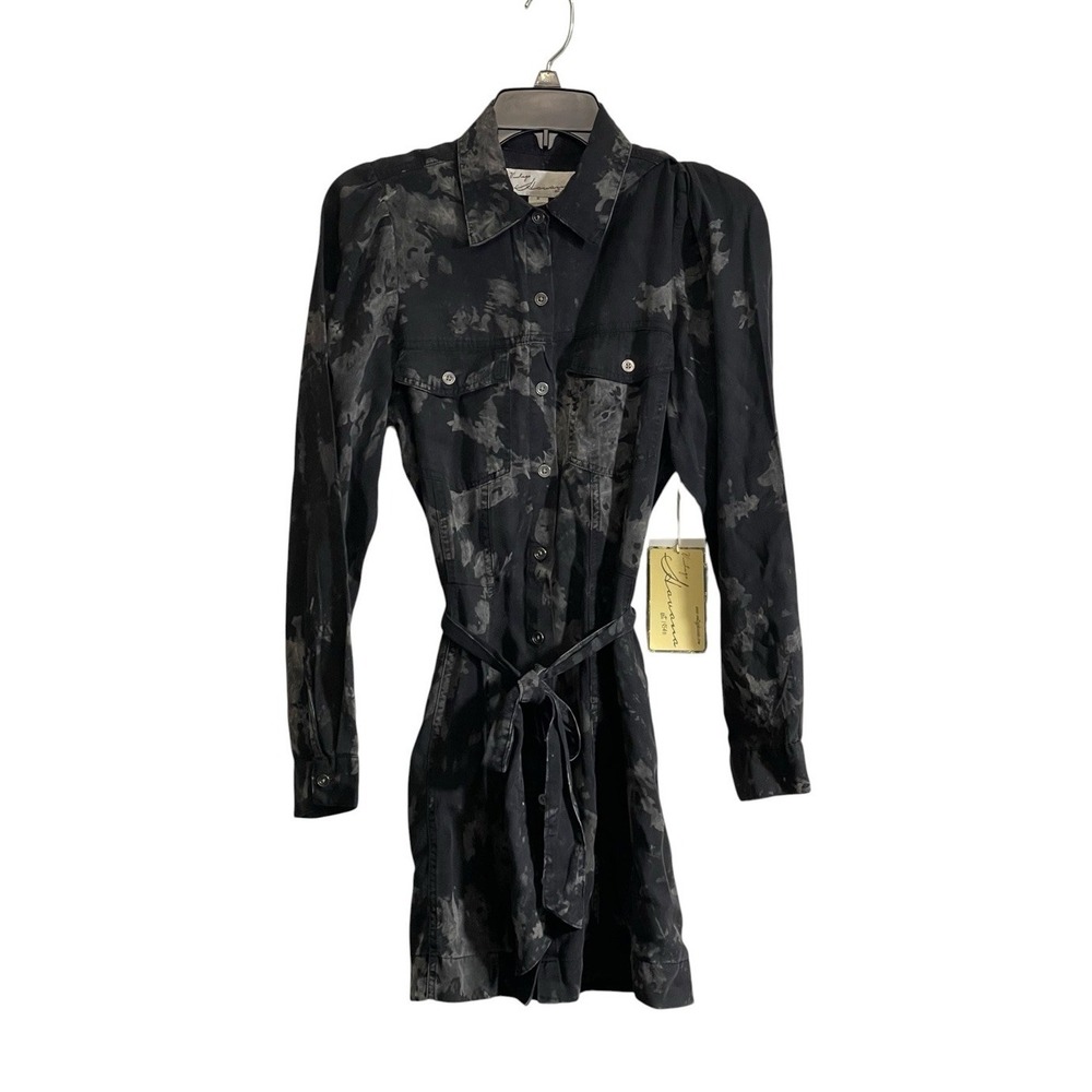 NWT Vintage Havana Small Tie Dye Mini Shirt Dress Utility Edgy Boho Grunge